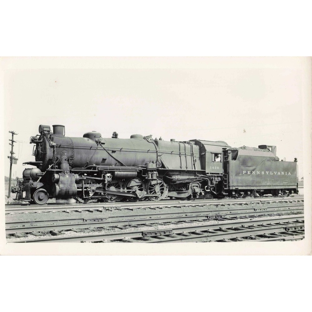RPPC c1950 Pennsylvania Railroad Steam Locomotive 1428 Real Photo Postcard